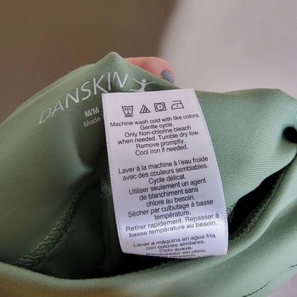 Danskin Stretch Athletic Workout Leggings Green Medium - Picture 5 of 11